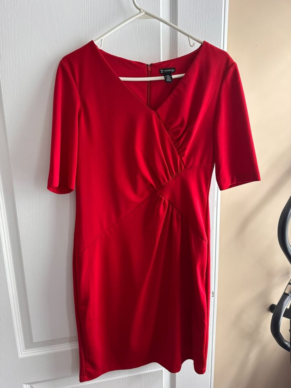 New Directions Red Short Sleeve Dress Size 10P